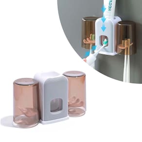 Dispenser Aplicador De Pasta De Dente Suporte 4 Escovas