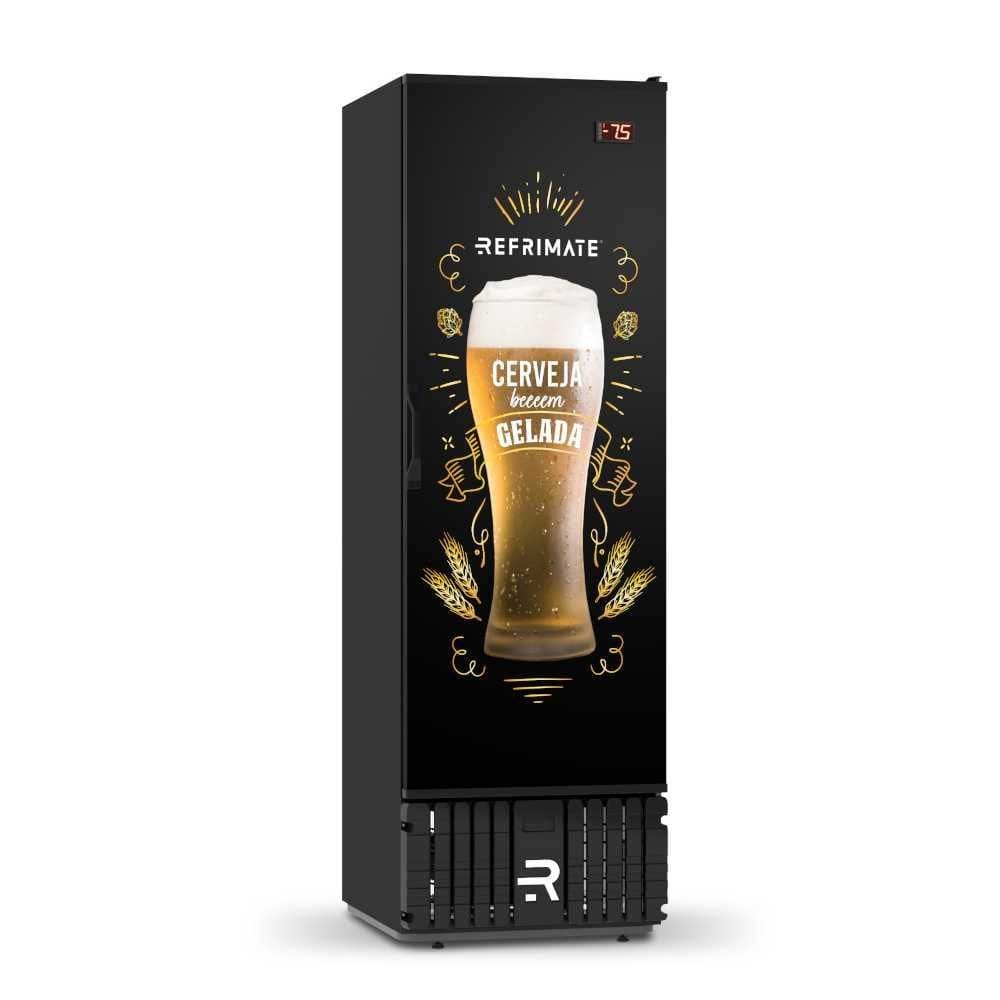 Visa Cooler Cerveja 570 Litros Porta Sólida Adesivada Preto VCCE570PS 220V - Refrimate