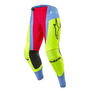 Calças Alpinestars Techstar Ocuri Lt Azul/Amarelo Fluo/Vermelho Berry 36