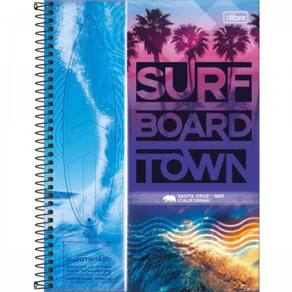 Caderno Sunset Capa Dura 1 Matéria 80 Folhas Surf Board