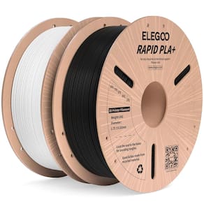 Filamento de impressora 3D ELEGOO Rapid PLA Plus 1,75 mm preto e branco