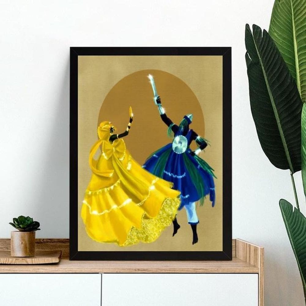 Quadro Decorativo Oxum E Ogum 24X18Cm - Com Vidro