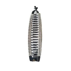 Kit Presilhas Banana De Cabelo Preta Pedra Strass 15Cm-6Un