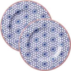 Jogo Pratos Sobremesa Lanche 10 Pessoas 10Pçs Abstratta 21cm