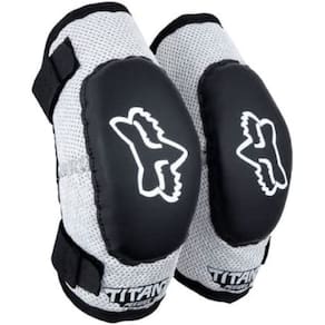 Protetor de cotovelo de motocross Fox Racing Peewee Titan preto/prata S/M