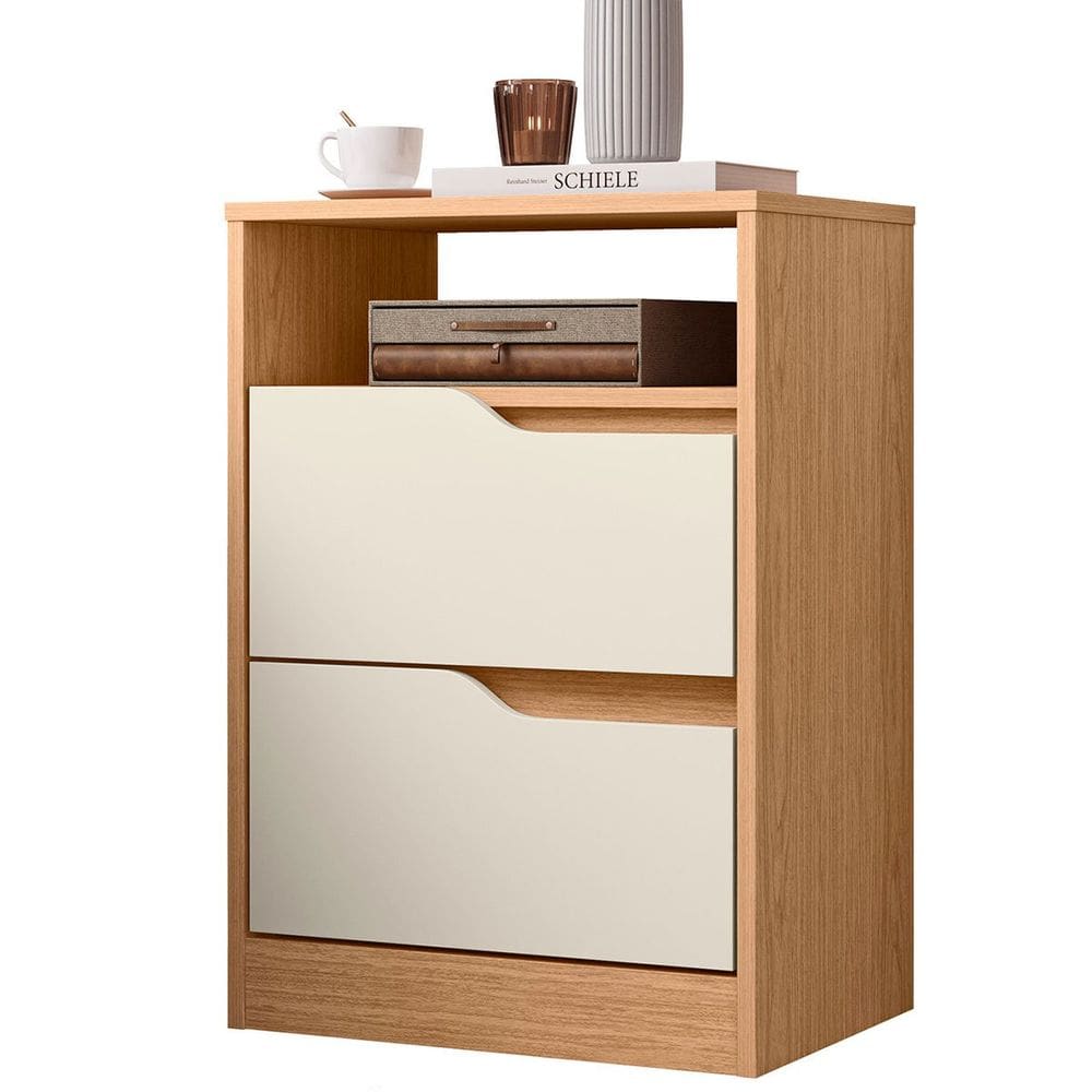 Mesa de Cabeceira 2 Gavetas Sara Flex