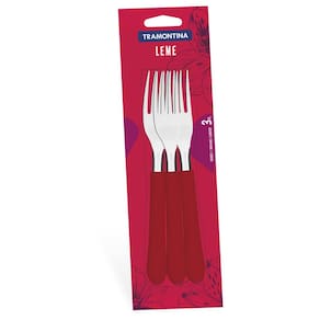 Conjunto Garfos 3 Peças Vermelho Leme Tramontina 23182370