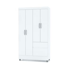 Guarda Roupa Solteiro 4 Portas 102 cm Rio Plus Branco - Pallazio