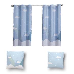 Kit De Cortina De 2 Metros + 2 Almofadas Infantis Kids