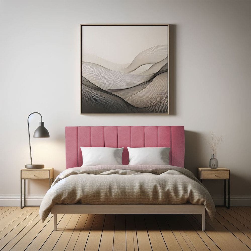 Cabeceira Casal 1,40m Londres Suede Rosa Dal Poz Estofados
