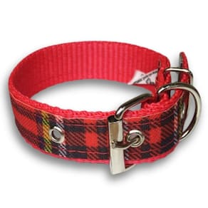 Coleira Xadrez 25Mm Para Cachorro Nicapet Cor Vermelha Nº 3
