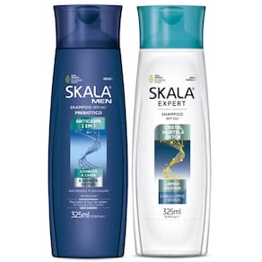 Kit Shampoo Skala Anticaspa Men + Detox Cristal Hortelã