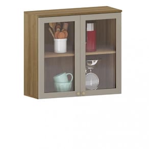 Armário Aéreo 2 Portas de Vidro 80cm Isis Luciane