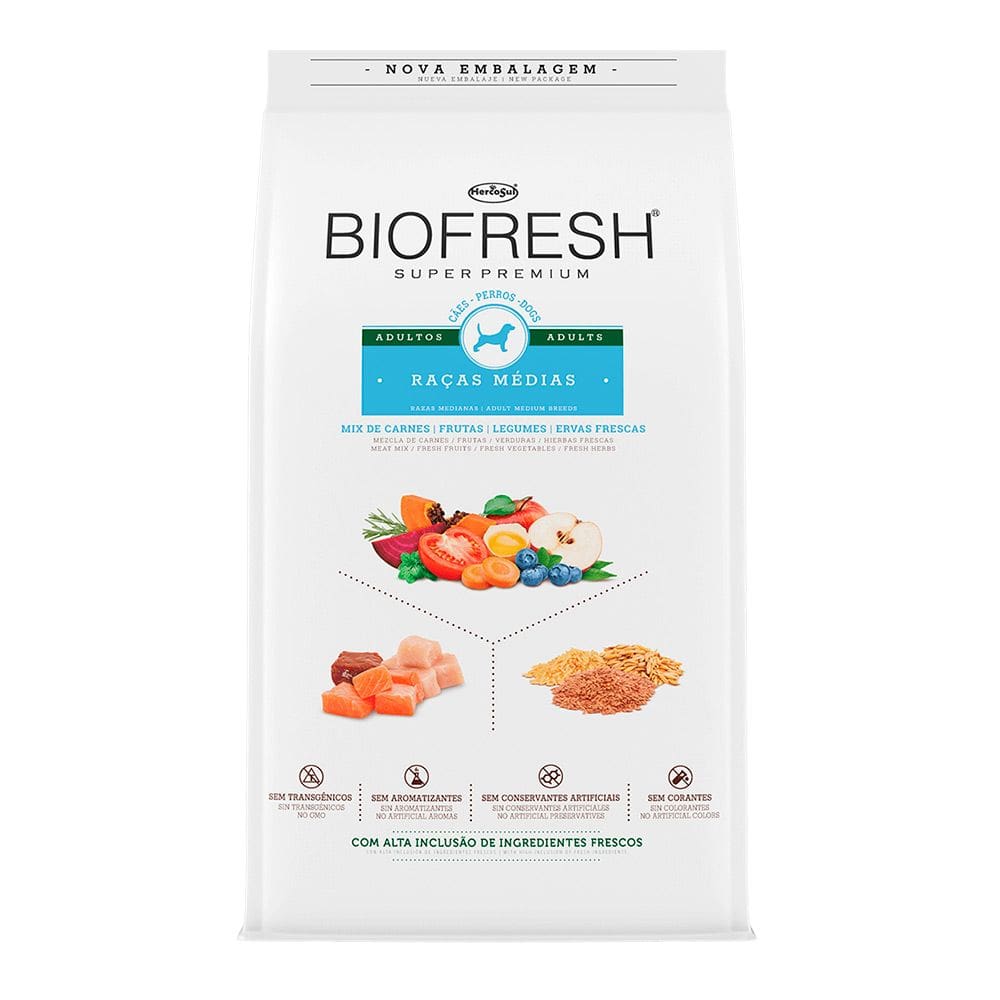 Ração Biofresh Cães Adultos Raças Médias - 15Kg