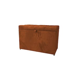 Puff Baú Estofado 68Cm Em Mdf Com Pistão Á Gás Terracota