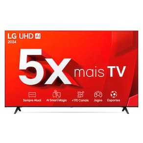 Smart TV 4K 43  LG UHD 43UT8000 Processador A5 Ger7 AI Alexa/Chromecast integrado Otimizador de Jogos Smart Magic