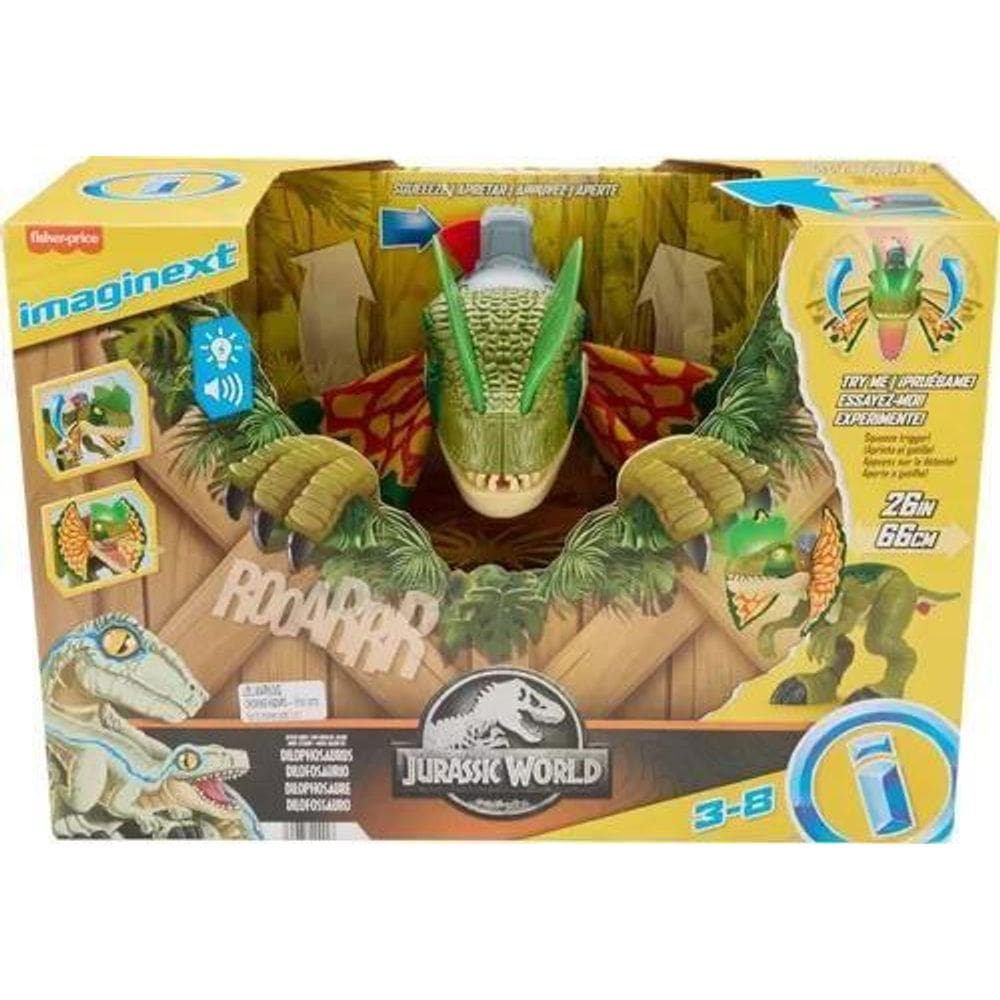 Brinquedo -Dilophosaurus Imaginext Jurassic World Dinossauro MATTEL