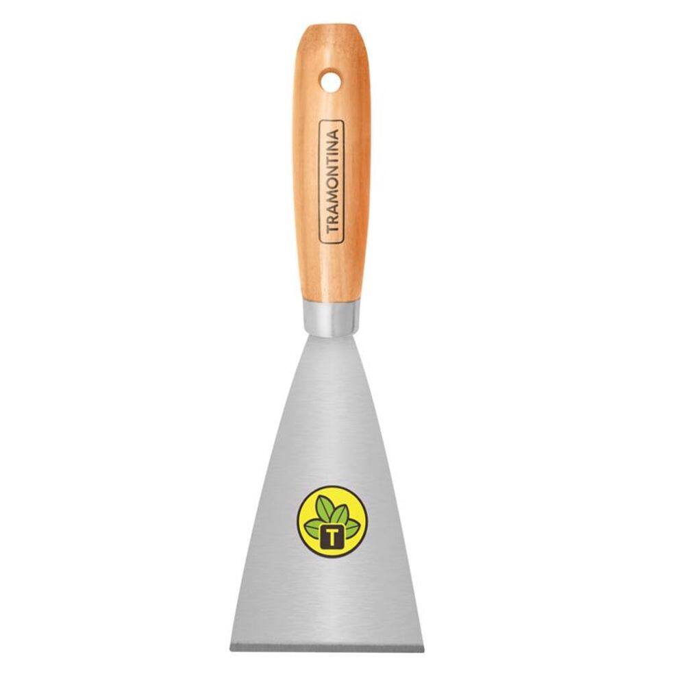Espátula Metálica Rígida 8 cm com Cabo de Madeira - Tramontina 77394085