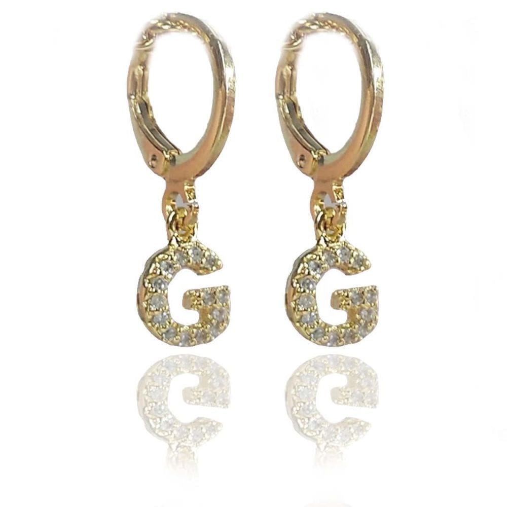 Brinco Argolinha De Letras Com Zircônias