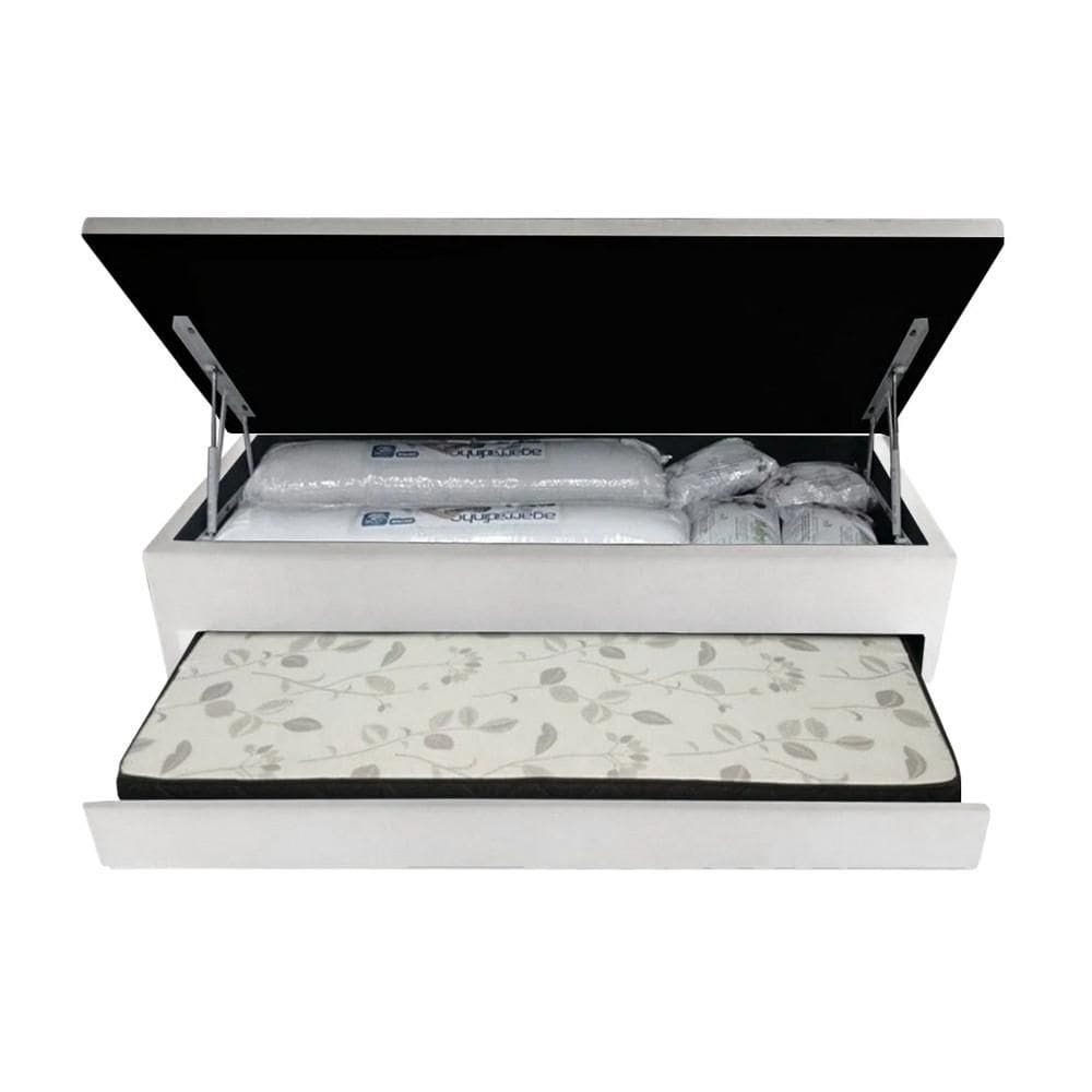 Cama Box Baú Solteirão com Auxiliar para Colchão 110x188x46cm