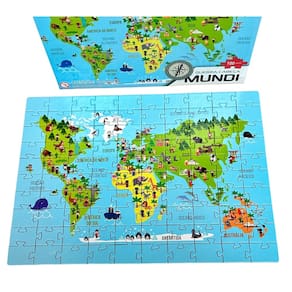 Quebra Cabeça Mapa Mundi Educativo 100 Peças Divertido