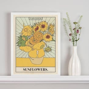 Quadro Carta Tarot Sunflowers - Van Gogh 24X18Cm