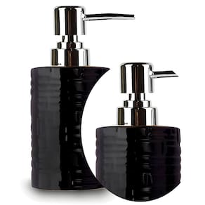 Porta Saboneteira Liquida Modelagem De Cerâmica Lavabo Preto