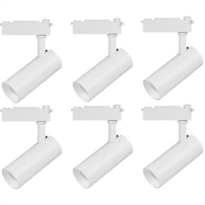 Kit 6 Spot Led MR16 para Trilho Eletrificado Branco 110/220v 6500K Frio