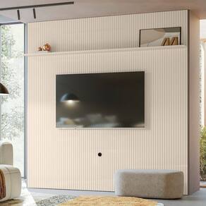 Painel 2,40m para Tvs até 75 Pol New Guapore Off/White