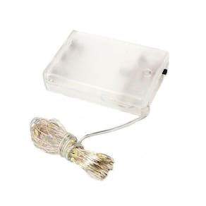 Fio Fada Cobre Branco Quente Luz Natal 10M 100 Leds Pilha