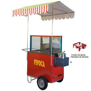 Carrinho de pipoca dupla abertura lateral e rodas pneumática Mod 4225