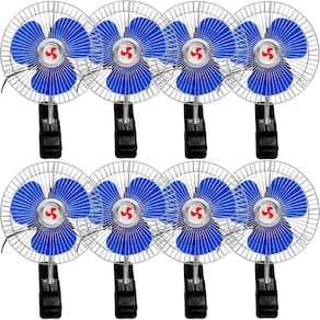 Kit 8 Mini Ventilador Veicular Carro Ônibus Caminhão De 15cm