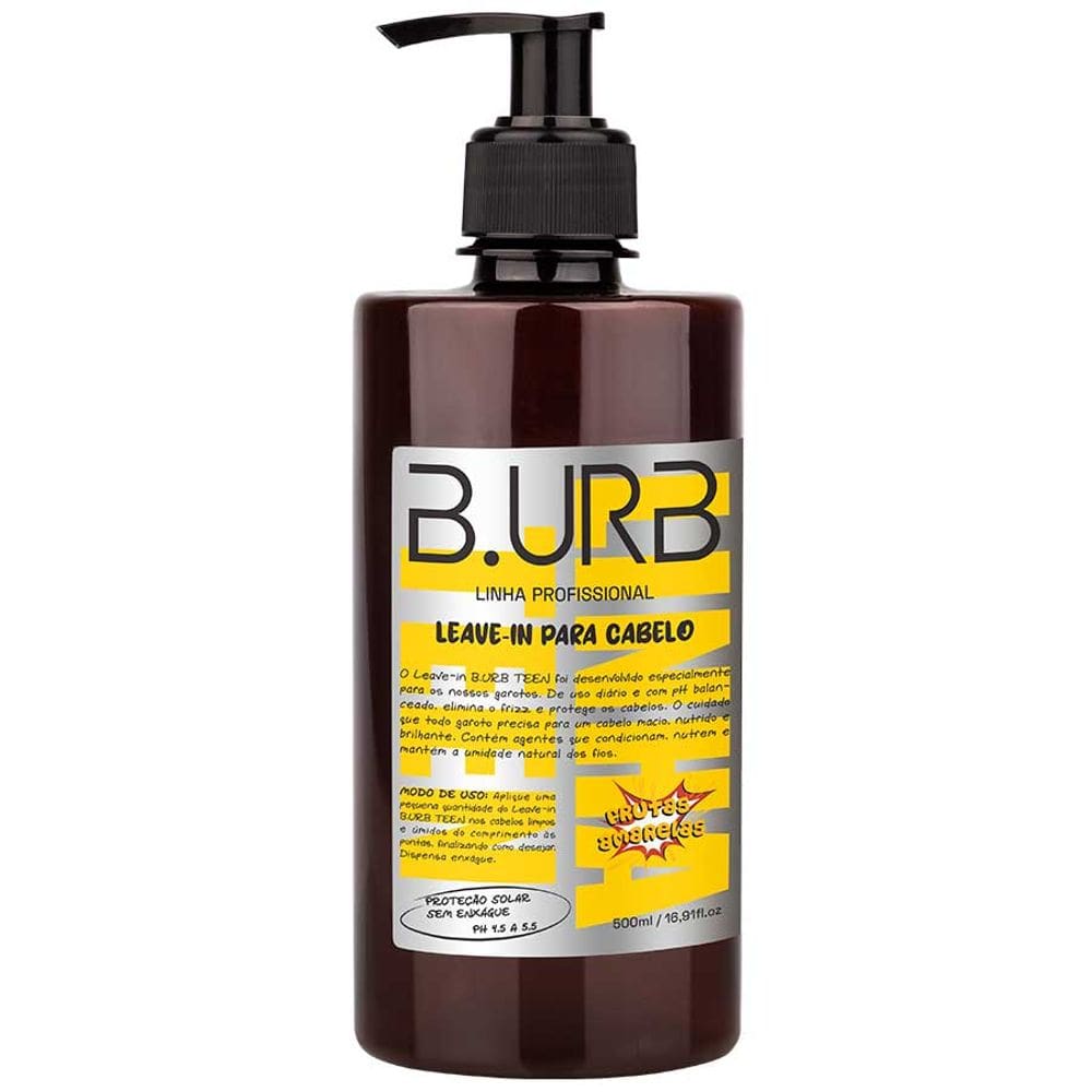 Leave-in Para Cabelo TEEN Profissional Frutas Amarelas 500mL Barba Urbana B.URB