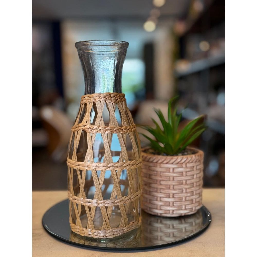 GARRAFA DE VIDRO C/SISAL 800ml