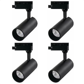 Kit 4 Spot Led MR16 para Trilho Eletrificado Preto 110/220v 6500K Frio