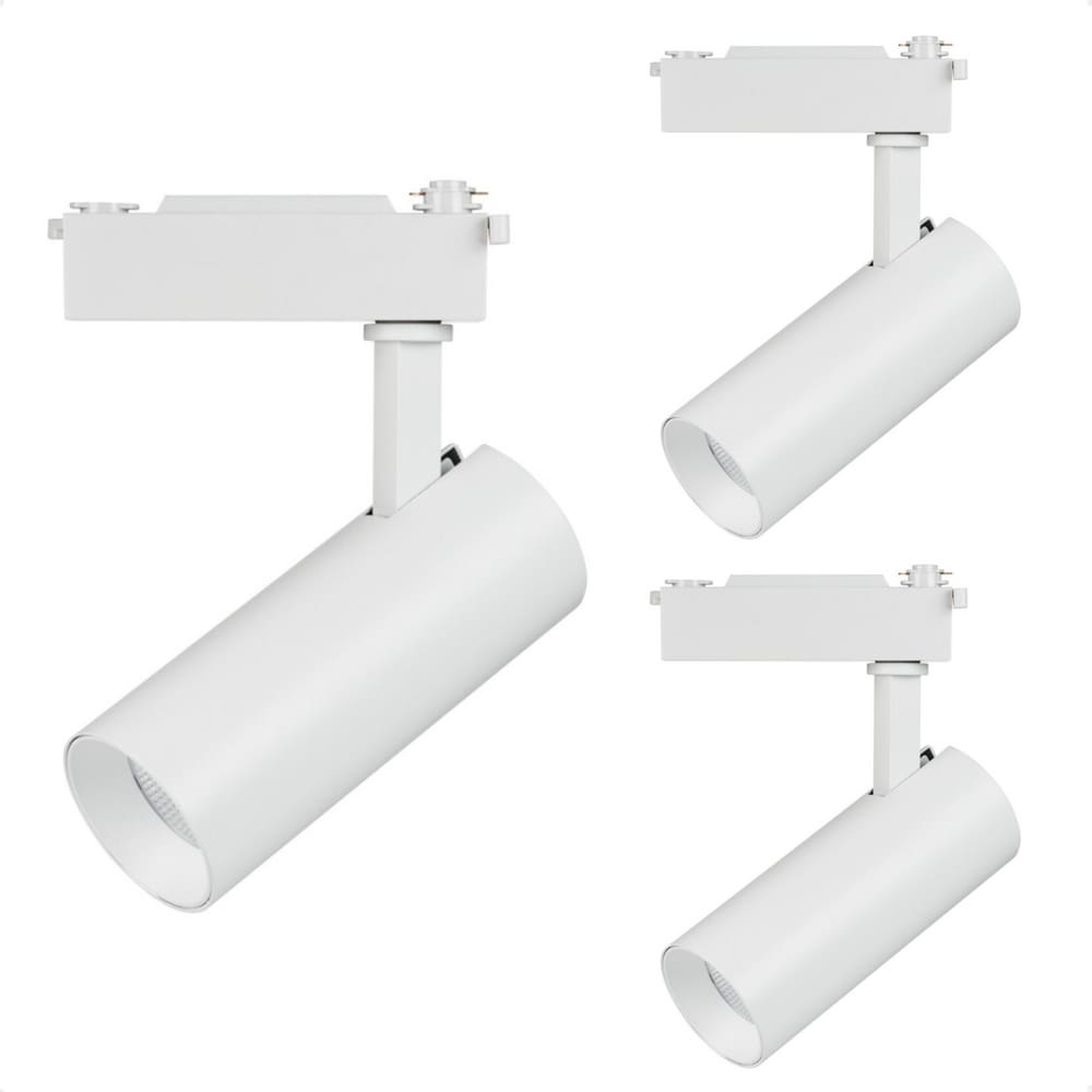 Kit 3 Spot Longo Led MR16 para Trilho Eletrificado Branco 3000K Quente