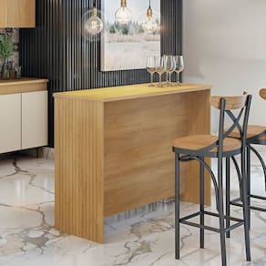 Painel Ilha Gourmet Lateral Fresada Furnas Marrom