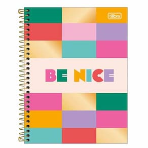 Caderno Espiral Capa Dura Colegial 1 Matéria Be Nice 80 Folhas Tilibra 3579