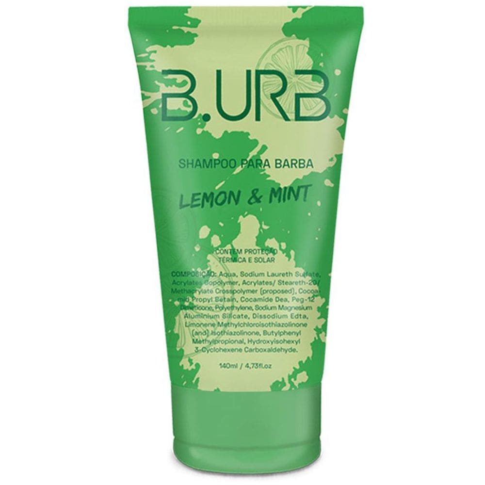 Shampoo para Barba Lemon & Mint Proteção Térmica e Solar 140mL Barba Urbana B.URB