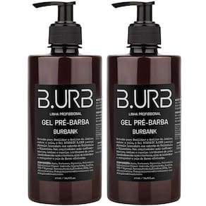 Kit 2 Gel Pré Barba Burbank 500mL Profissional Bancada Barbearia Barba Urbana B.URB