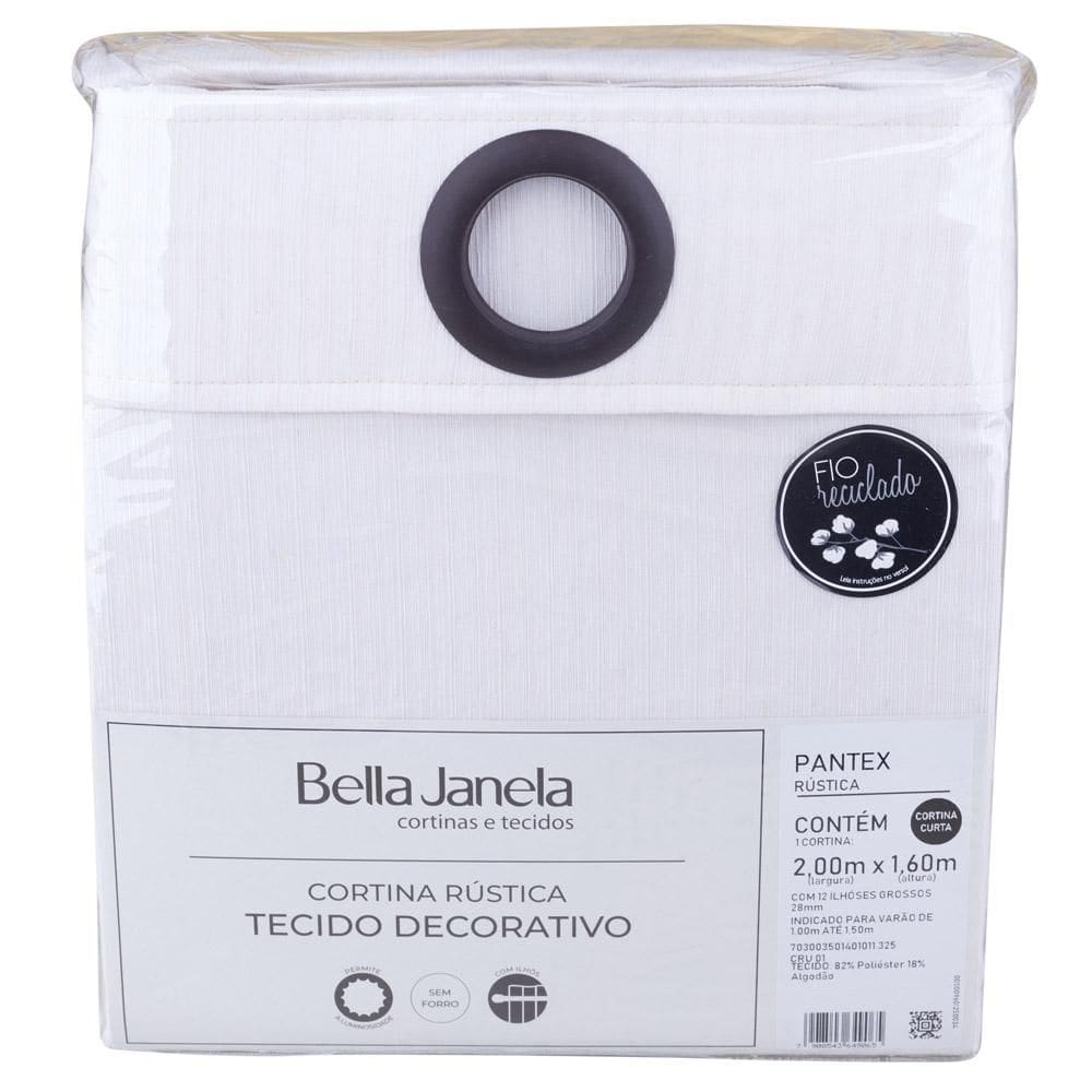 Cortina Rústica Pantex 200x160 Bella Janela Cru