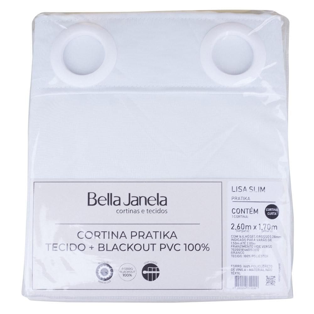 Cortina Blackout Lisa Slim 260x170cm Pratika Branca
