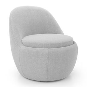 Poltrona Orgânica Living Memphis Fixa Bouclê Cinza Claro - Desk Design