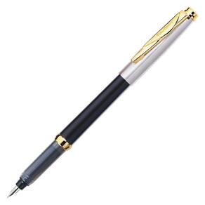 Caneta Tinteiro Pierre Cardin Momento Half Gold Preta Gt F