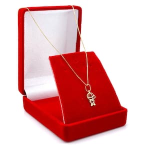 Gargantilha De Ouro 18k Corrente 45cm Veneziana Pingente Filho