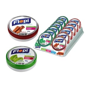 Bala Sem Açúcar Flopi Hortelã/ Canela Lata C/12Un 480g