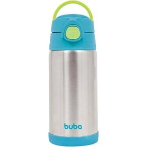 Garrafa Termica Parede Dupla Inox Com Canudo Azul - Buba