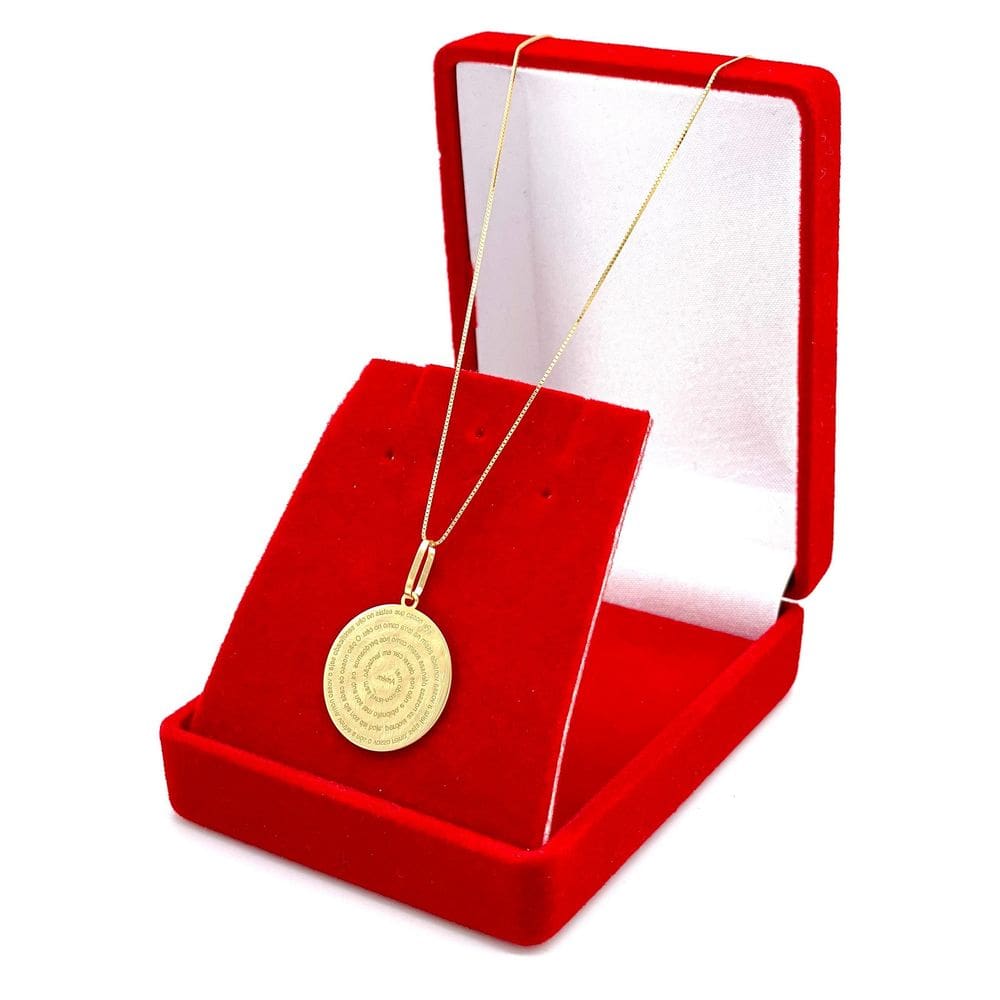 Gargantilha De Ouro 18k Feminina Veneziana 45cm Pingente Mandala