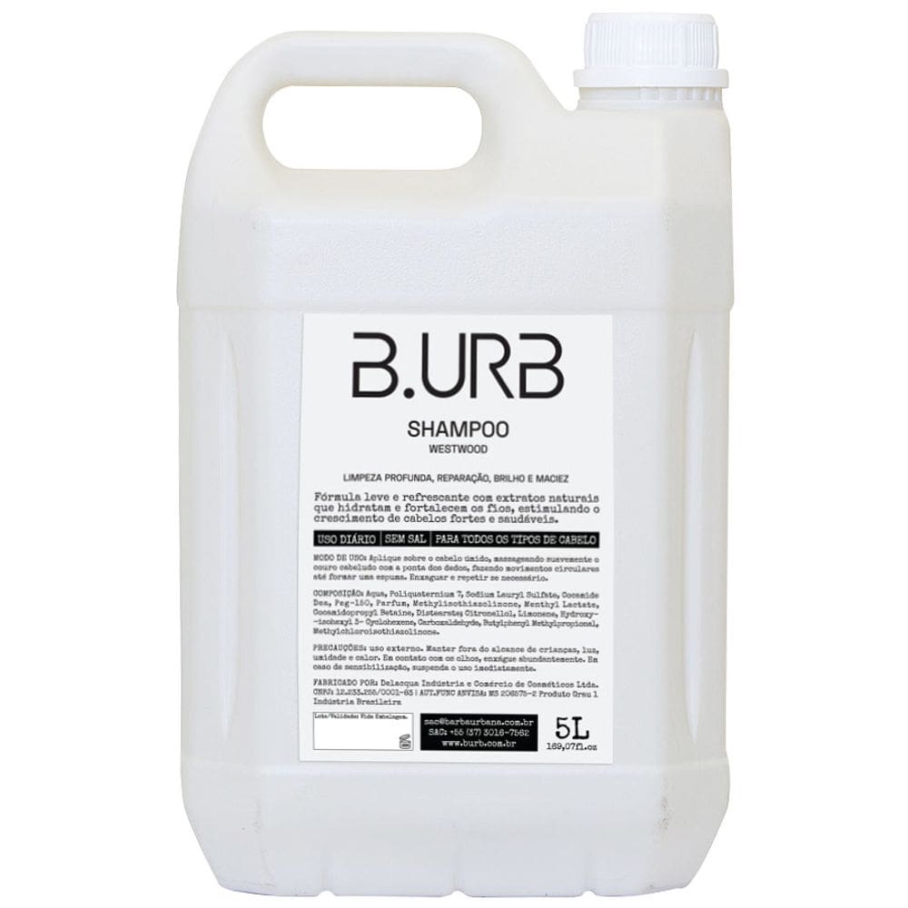 Shampoo Westwood 5 Litros Profissional Barbearia Barba Urbana B.URB