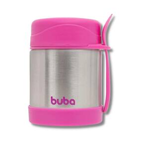 Pote Termico Inox Com Colher Rosa - Buba
